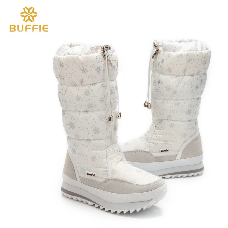 Online Knee High Girls winter boots shoe white colour zipper up 2019 new season top quality soft warm fur free shipping teenager female