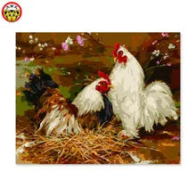 Картина по номерам художественная краска по номеру сам ручной работы DIY украшение гостиной спальни диван фон висящий три chicke