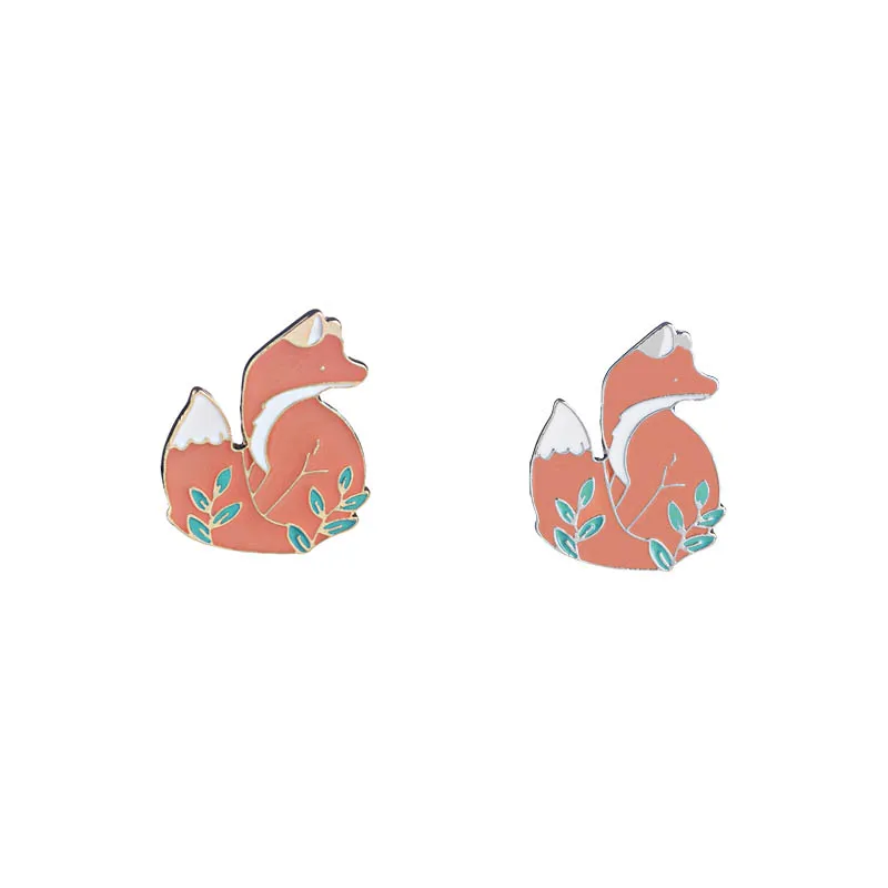 

Hot Sale ! Animal Pin Cute Animal Woodland Smart Fox Badges Brooches Lapel pin Fox jewelry Enamel Pin brooch