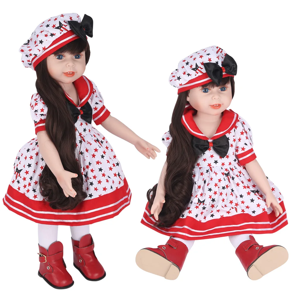 UCanaan 18 дюймов 45 см девочка кукла с наряд длинные волосы ручной работы полный винил силиконовый Reborn Baby Doll Игрушки для девочек