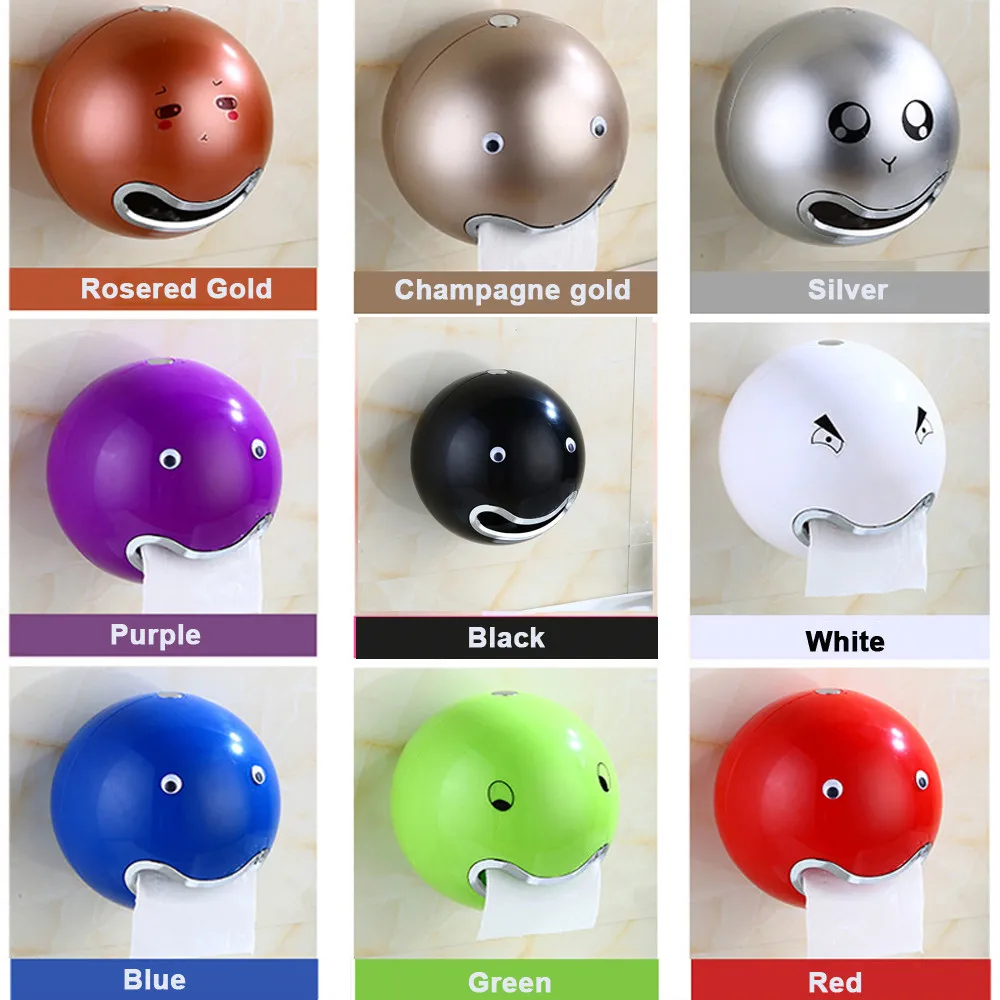 

Waterproof Toilet Paper Emoji Holder Creative Plastic Bathroom Dispenser Tissue Box Acrylic Cover Roll Holder Boxes Storage
