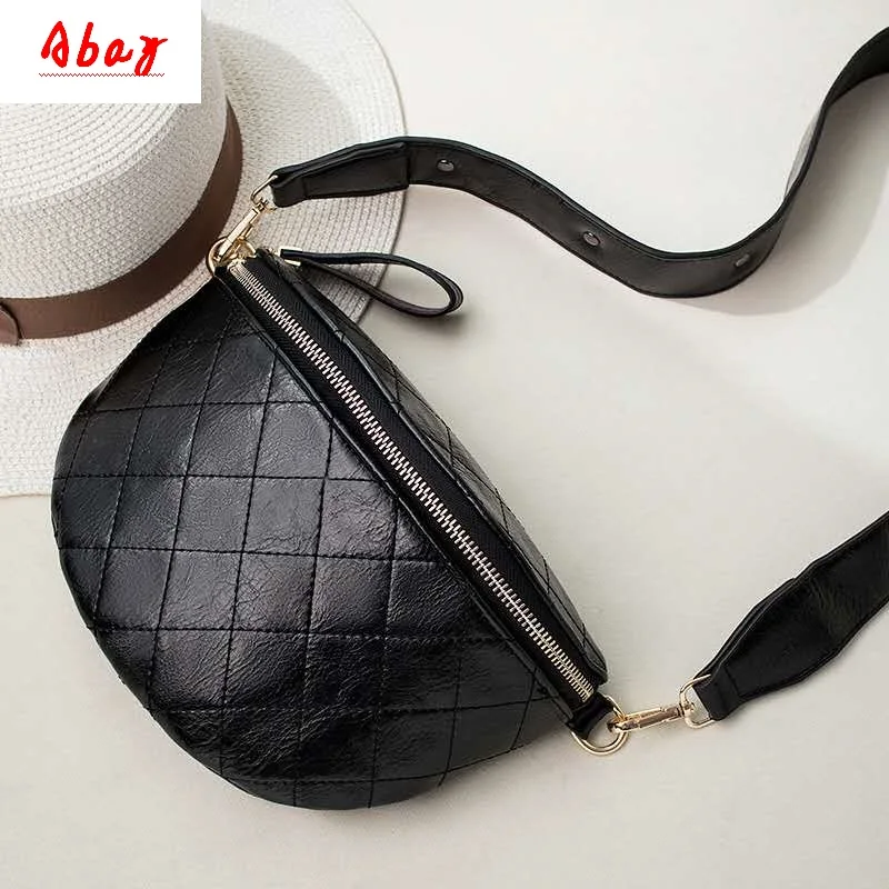 

Abay 2019 new trend wide shoulder strap Messenger bag wild fashion casual ladies chest bag shoulder rhombic chain bag