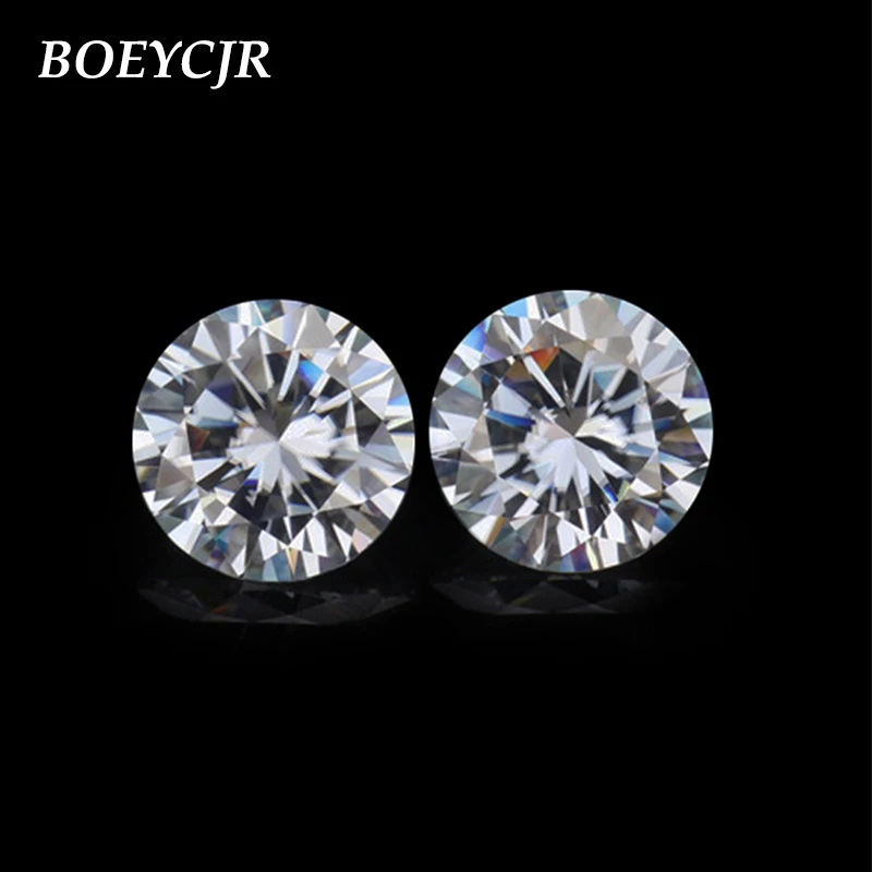 

BOEYCJR 1ct F Color Round Brilliant Cut 6.5mm Moissanite Loose Stone VVS1 Excellent Cut 3E Grade Jewelry Making Stone Engagement