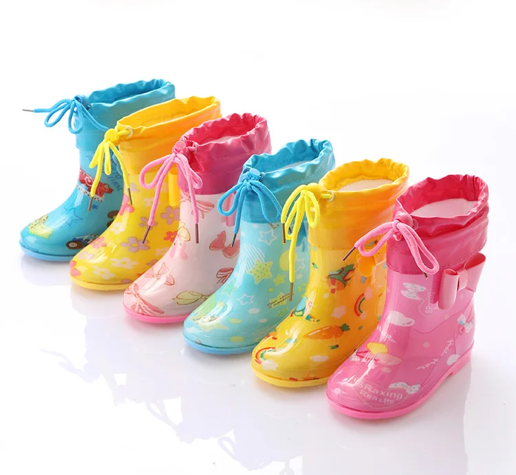 Детская непромокаемая обувь; противоскользящие резиновые сапоги для мальчиков и девочек; обувь принцессы с бантом-бабочкой; резиновые