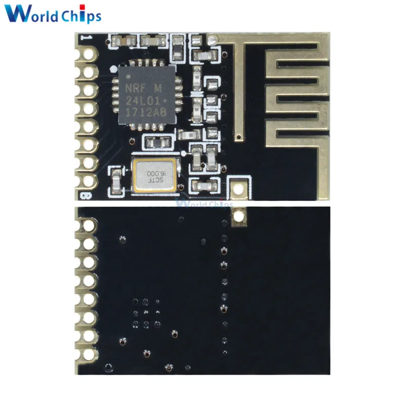 

10pcs New Mini NRF24L01 + 2.4GHz 1.27MM RF Wireless Module Mini Version Power enhanced Version SMD