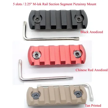 

TriRock 5 Slots / 2.2'' M-lok Rail Section Piatinny/Weaver Mount Segment Fit M-lok Handguard Attachment_Black/Red/Tan Colors