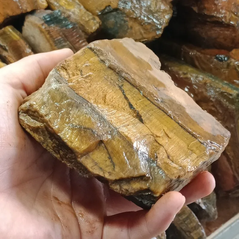 

DHXYZB 100-800g Natural Tiger's eye original stone Raw Gemstone rock Quartz Crystal Rough Mineral Specimen Healing home Decor