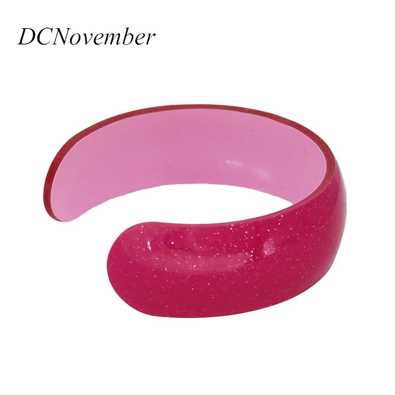

Fashion Girl Glisten Rainbow Color Bracelets Candy Colored Shiny Acrylic Bracelet Party Gifts