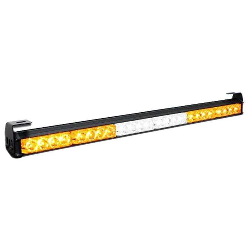 

24 LED 27" Hazard Emergency Warning Tow Traffic Advisor Flash Strobe Light Bar (White and Yellow)