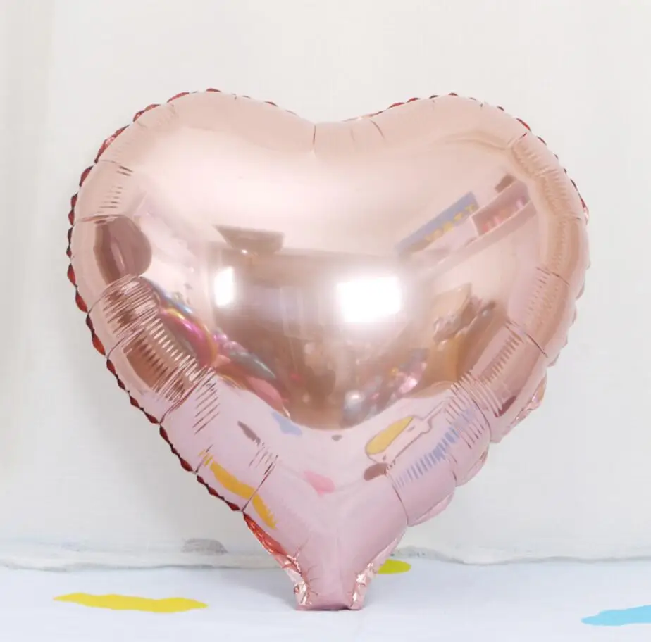 1PC 18 inch Rose gold Star Heart aluminum balloon colorful star heart helium foil ballon for wedding Birthday party decoration   (4)