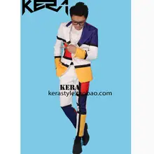 Men мужские костюмы комплект из двух предметов ночной клуб бар костюм с вышивкой пальто DJ для певицы для сцены костюмы формальное платье комплект мужская одежда