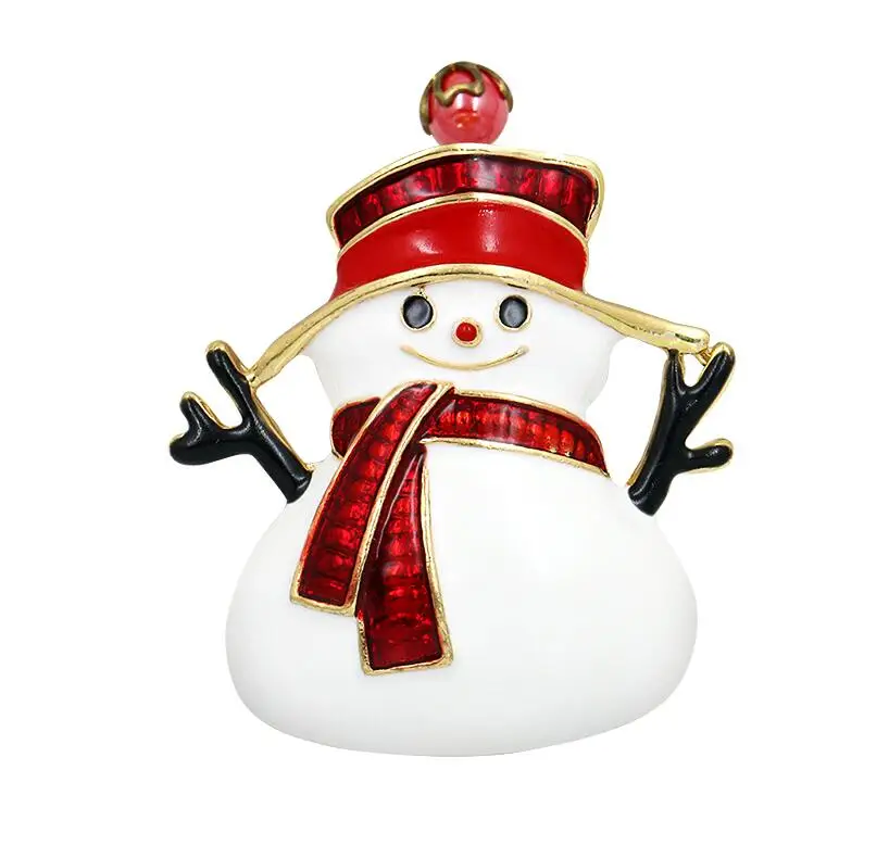 Baiduqiandu эмаль Снеговик Санта, дерево, брошь на булавке рождественские подарки Jingle Bell сапоги Броши Шарм подарок на Рождество с кристаллами - Окраска металла: 3050-1