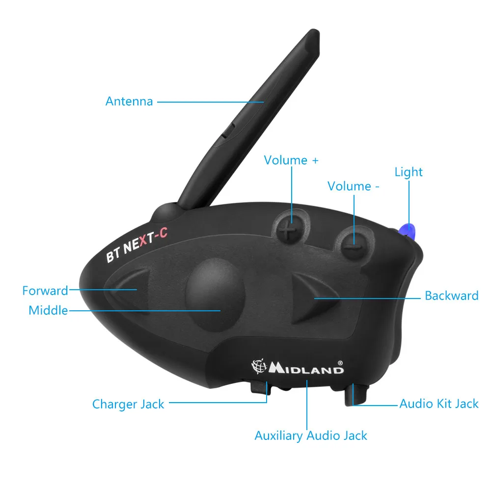 1 шт. MIDLAND BT NEXT Шлем мотоцикла Bluetooth гарнитура 1600 м FM мотоцикл переговорные в