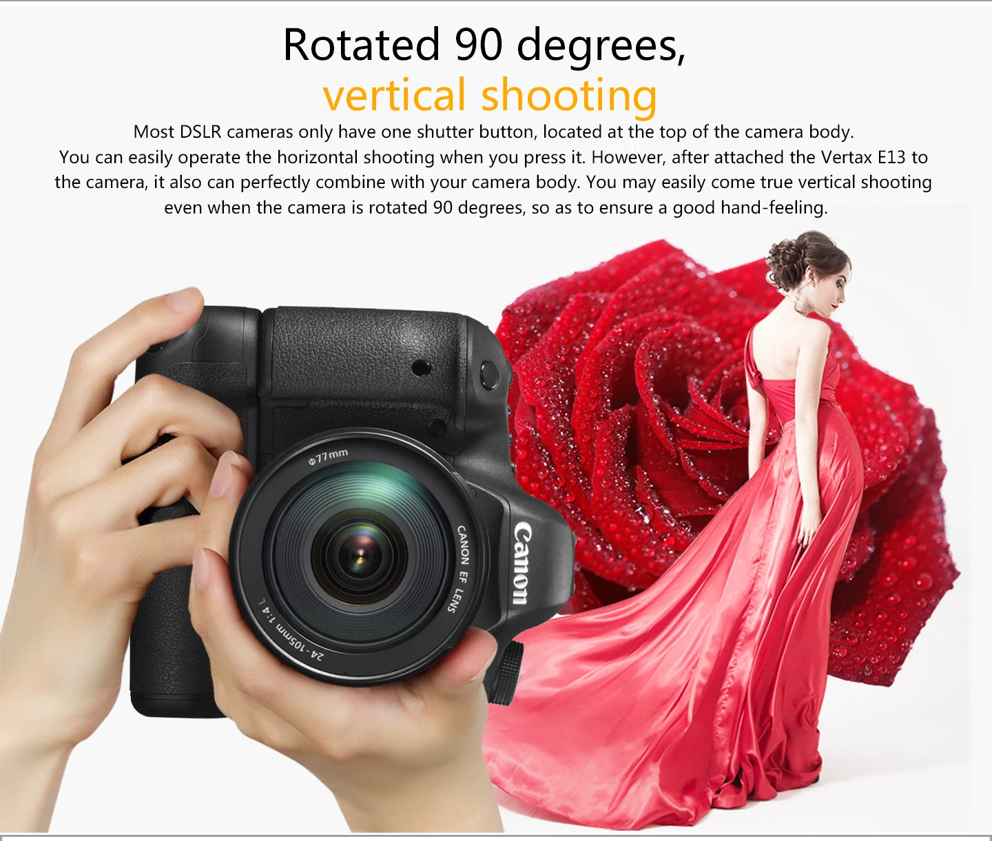 Pixel Официальный продукт Vertax E13 держатель для батареи для Canon 6D DSLR камеры Замена BG-E13 работать с LP-E6 батареей