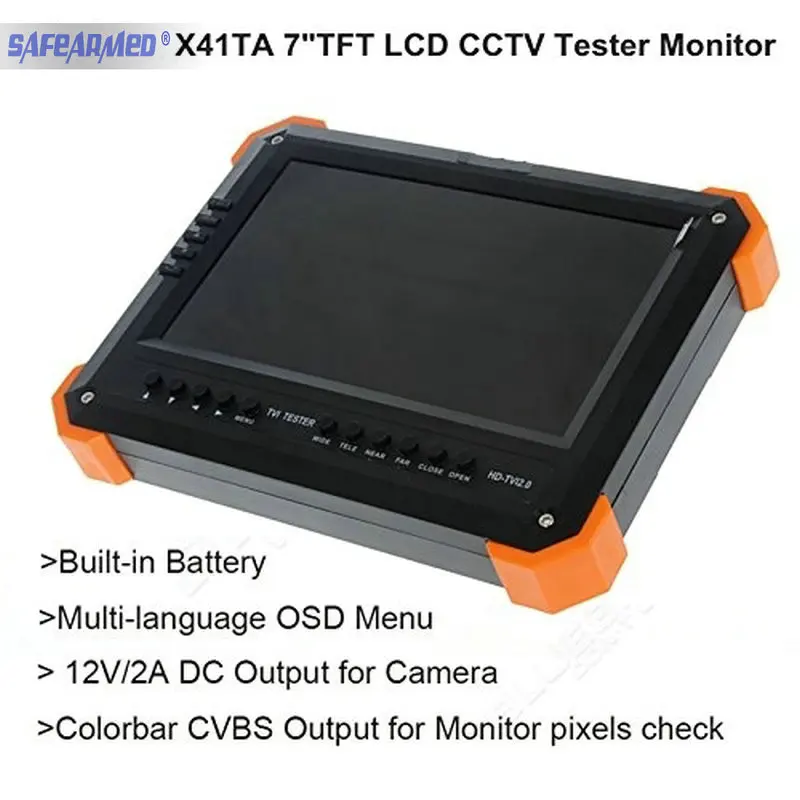 7 дюймов TVI AHD камера тестер CCTV монитор аналоговый HD TVI3.0 AHD2.0 1080P тестирование VGA HDMI