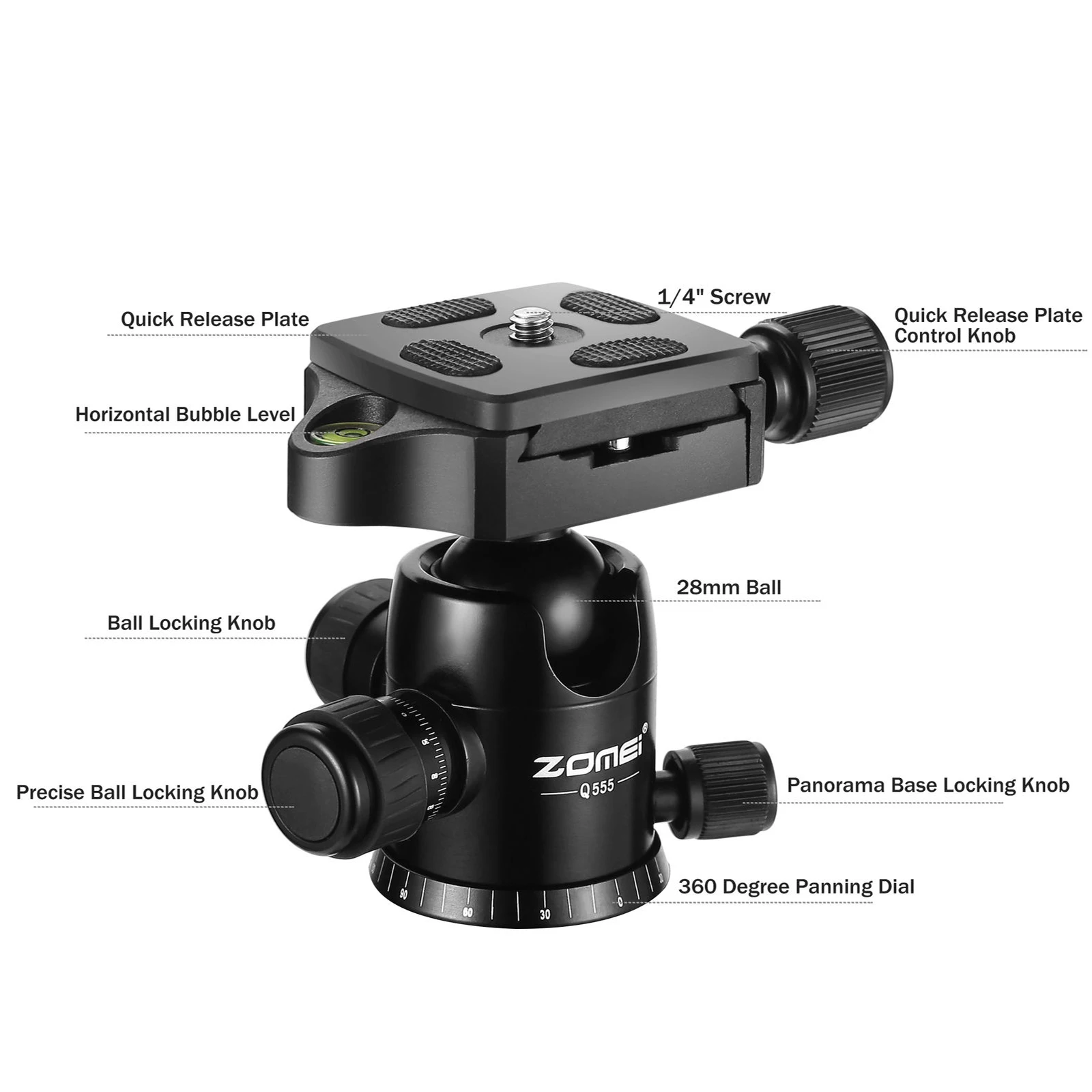  Zomei Professional Q555 Camera tripod Lightweight Aluminum Camera Tripod Stand with Ball Head for C
