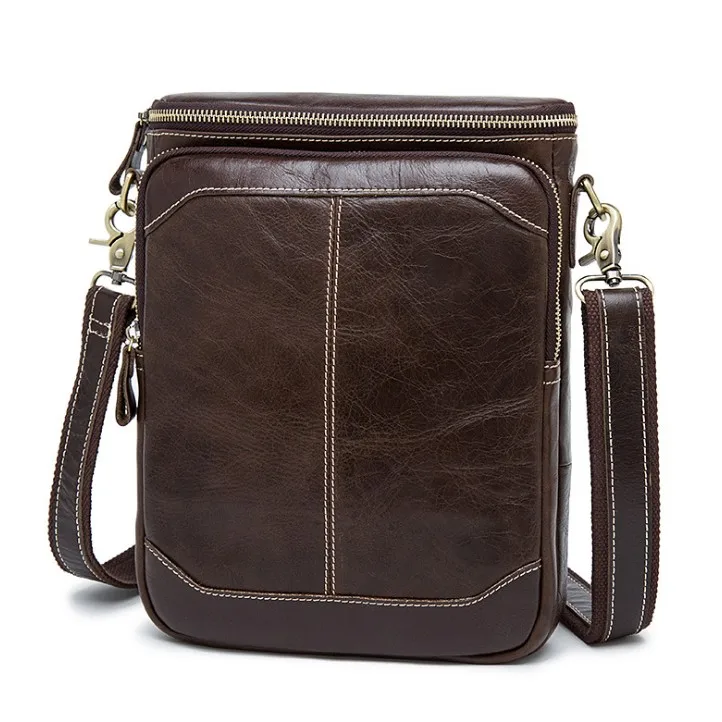 

New Arrival Amasie Genuine Leather Small Flap Bussiness Men Daily Vintage Crossbody Bag Great Gift for Father EGT0132