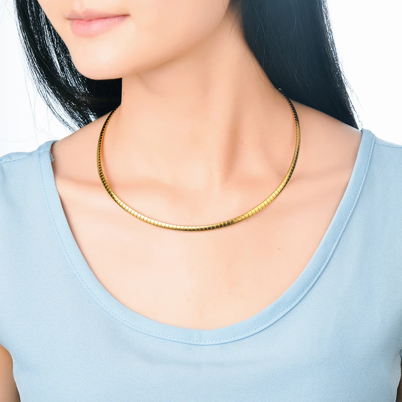 

Baoyan 316L Stainless Steel 4MM Width Choker Necklace Women Necklace Chain Chocker Vintage Jewellery Choker Wholesale