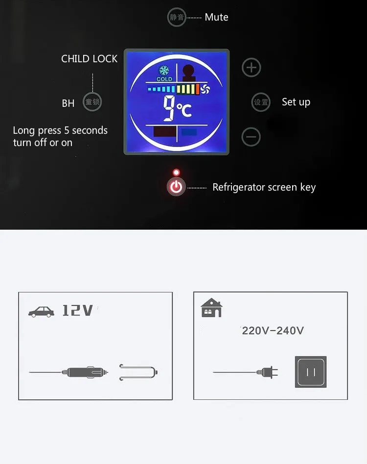 16 л 220 в 12 В двухъядерный ЖК-дисплей мини автомобильный холодильник ABS многофункциональный домашний холодильник морозильная камера теплый портативный автоматический холодильник морозильная камера