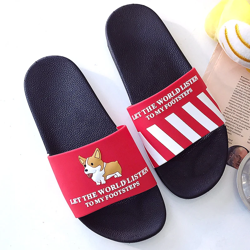 

Women Summer Slippers Cartoon Dog Soft Sole Slides Home Slippers Slip On Slides Sandals Women Shoes Indoor & Outdoor Flip Flops