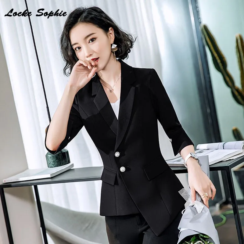 1pcs Women's Plus size Blazers coats 2019 Autumn cotton blend Splicing irregular Small Suits jackets ladies Skinny Blazers Suits