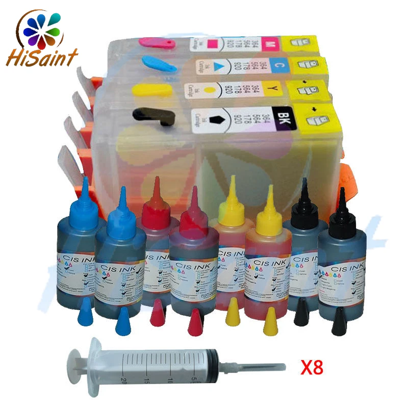 

2016 New [Hisaint toner] For HP 655 4PK Empty Refillable Ink Cartridges & 2 sets 100ML Ink Refill Knit Global Free shipping