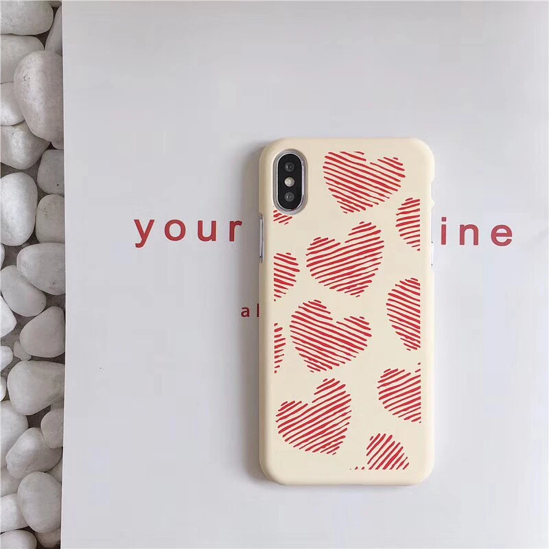 For iPhone X 8 6 6s 7 Plus Love Heart Hard Case Protective Shell Fashion Back Cover |