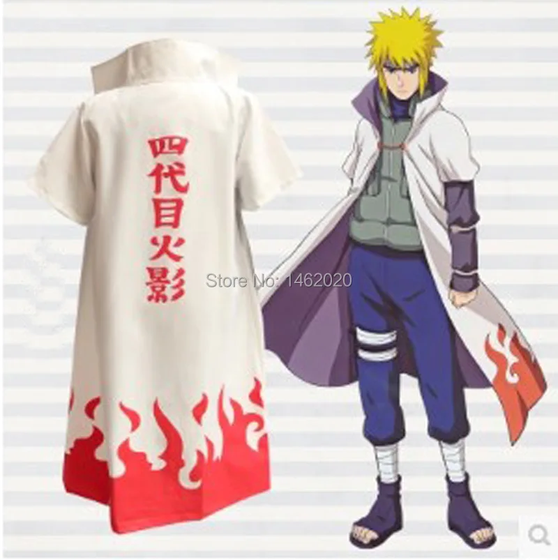 Anime Naruto Cosplay Costume 4th Fourth Hokage Namikaze Minato Cape Cloak  Robe