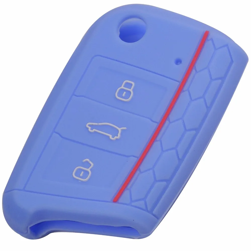Keyforkess Chiave Cassa Chiave Del Sacchetto Chiave Della Copertura Per VW Golf 7 mk7 Skoda Octavia A7 Nuovo Polo Chiave Del Silicone Portect caso di Accessori Per Auto 12 aeProduct.getSubject()