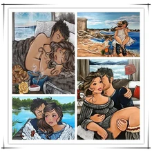 

Full Square/Round Drill 5D DIY Diamond Painting "Fat woman love" Embroidery Cross Stitch Mosaic Home Decor Gift ZT