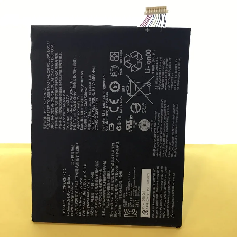 Аккумулятор 6340 мАч для Lenovo L11C2P32 IdeaTab S6000 Idea Tab S600H B6000 F A7600 HV|Аккумуляторы мобильных
