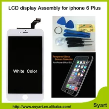 1 stücke weiß 6 plus Hohe Qualität 5,5 “lcd display touch digizel montage mit gehärtetem glas objektiv pantalla für iphone 6 plus