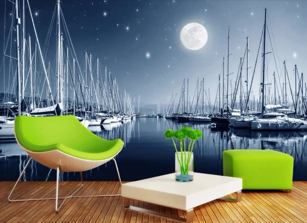 

custom 3 d wallpaper for walls Sailing boat wallpaper living room TV background wallpaper for bedroom walls