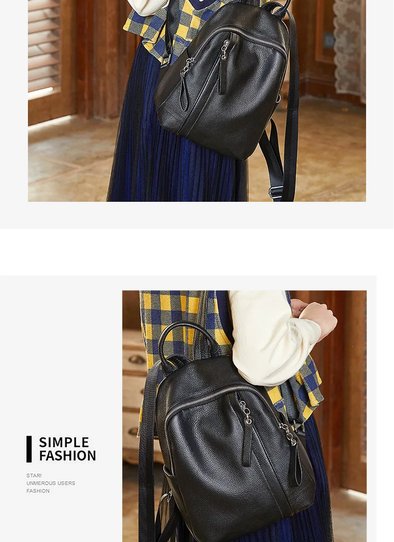 Для женщин новые кожаные большой вместимости, рюкзак в Корейском стиле дикий воловья кожа многофункциональная дорожная вертикальный