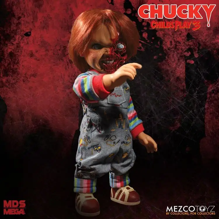 

Mezco Toyz 78020 15 Inch Chucky Rotten Scar Face Version with Voice Collection Action Figure for Fans Holiday Gift