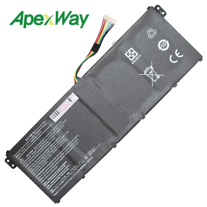 ApexWay ноутбук Батарея AC14B18J для ACER Aspire E3 111 E5 731 771G ES1 511 711 R13 R3 131T R5 471T R7 372T|Аккумуляторы
