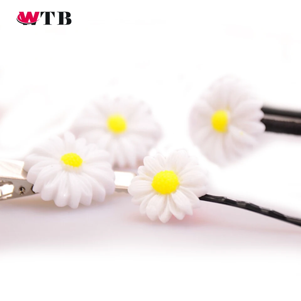 WTB 1set /4pcs Small Daisy Flowers Hairpin Barrettes Lovely Girls