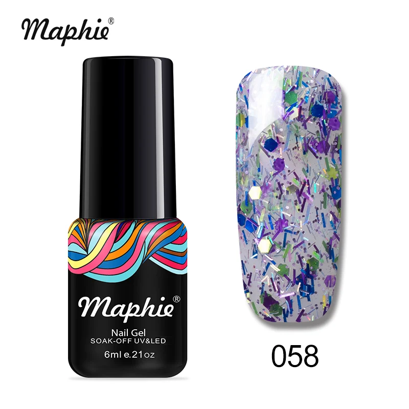 Maphie 6 мл УФ-гель для ногтей Красный Цвет гель светодиодный лак для ногтей лак замачиваемый салон лак для ногтей эмаль Полупостоянный светодиодный гель - Цвет: 058