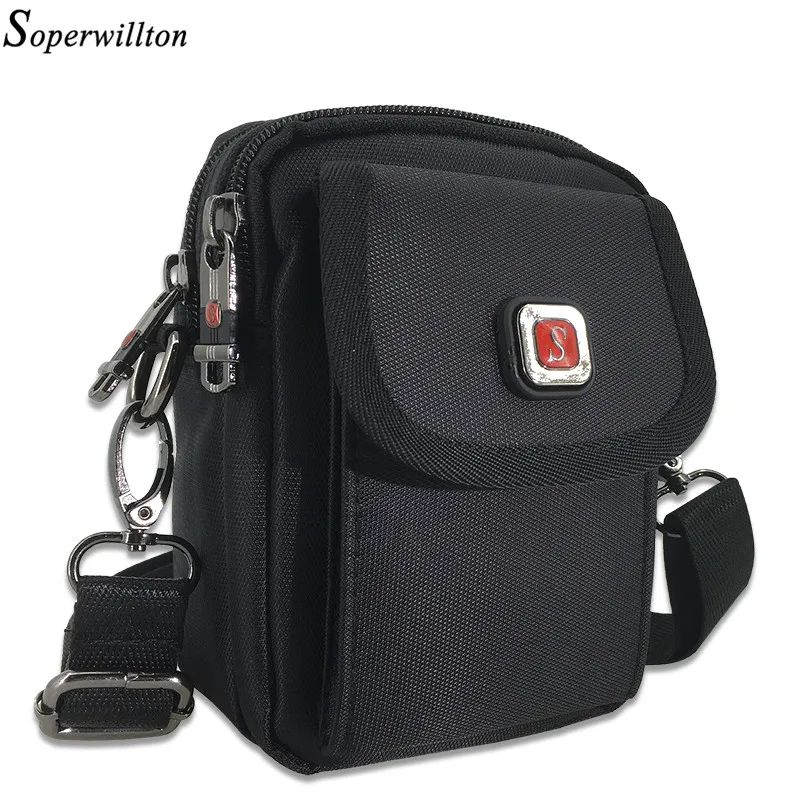 

Soperwillton Men's Bag Shoulder Bag Oxford Water-proof Waist Bag Brand 2019 New Fashion Black Male Bags #J800