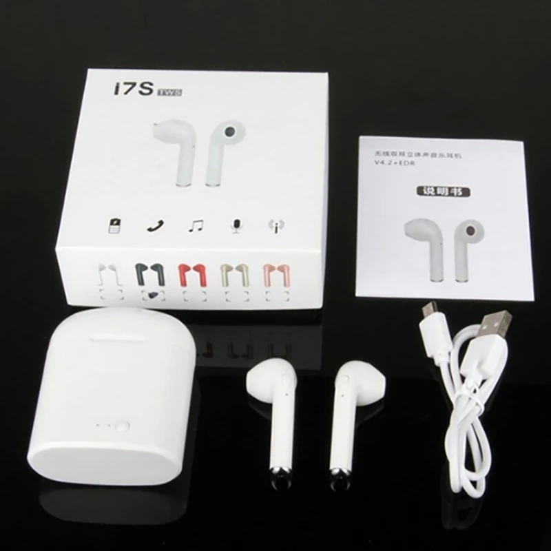 

i7s TWS Mini Wireless Bluetooth Earphone Stereo Earbud Headset With Charging Box Mic For iphone Xiaomi And All Android Phone