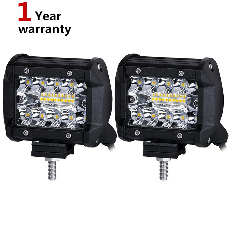 

2X 2017 New 4 Inch 60W LED Work headlight Lamp Bar Combo Offroad Motorcycle Foglights LED Beams For Boats ATV UTV SUV Jeep Truck