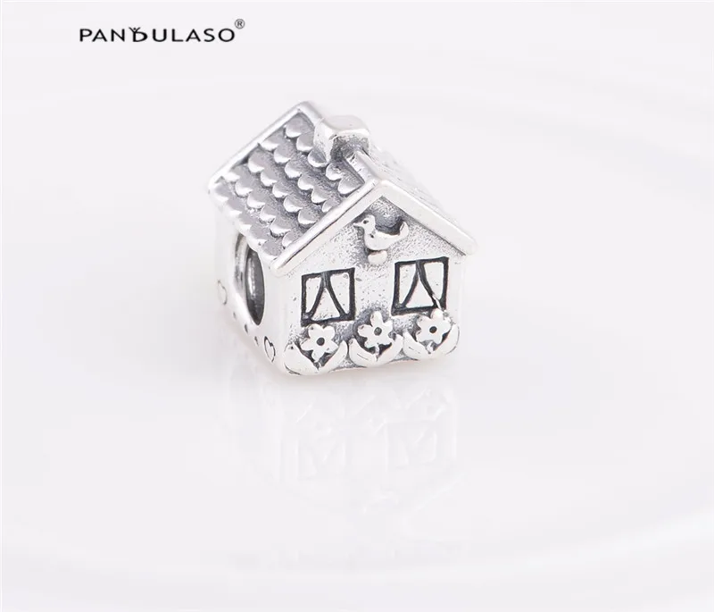 

Pandulaso 925 Sterling Silver Jewelry beads DIY Making Sweet Home Silver Bead Fit Silver Original Charm Bracelet & Necklace
