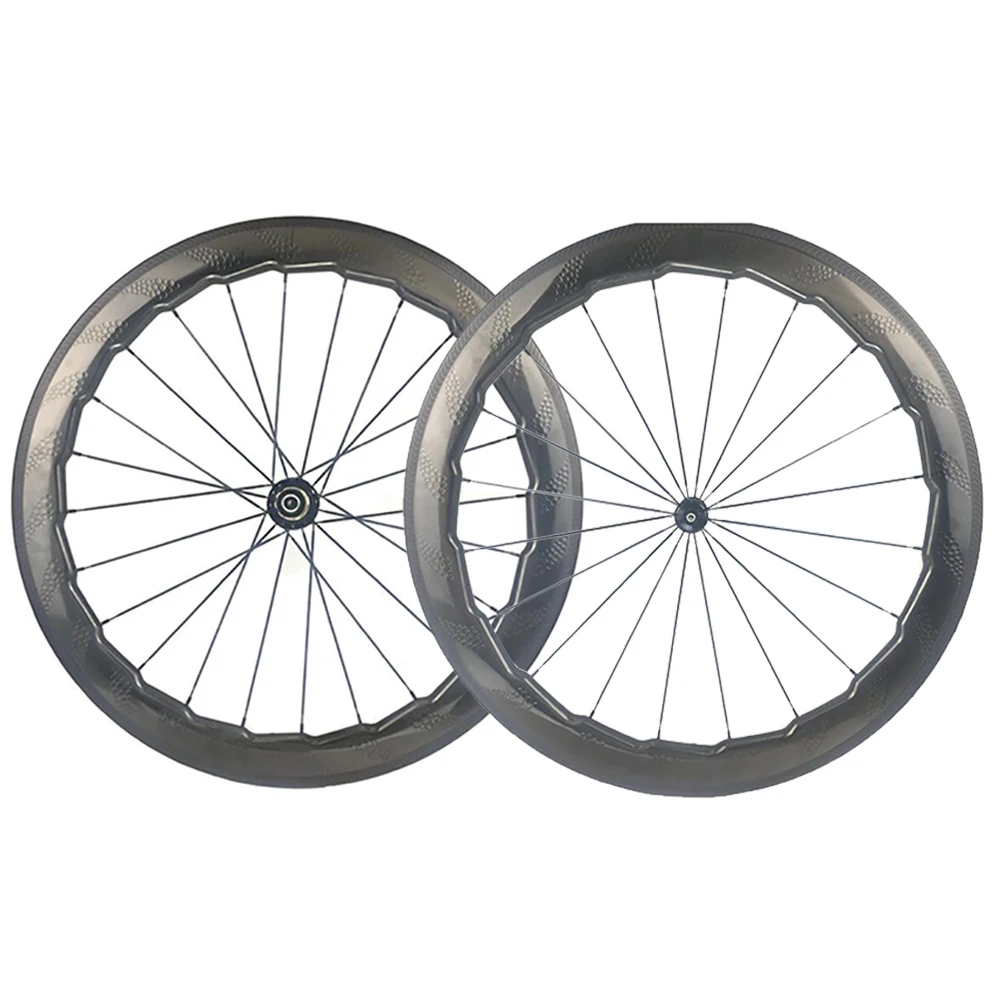 

Full Carbon Wheels 58mm Dimple Road Bike Wheel 700C Tubeless Clincher Tubular Bicycles Wheelset