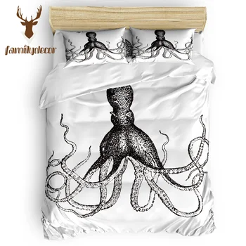 

FamilyDecor DHL Free Shipping Sea Octopus Cthulhu Bedding Sets Duvet Set Covers Father'S Day Flat Sheet Halloween Bed Sets