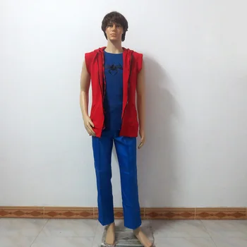 

Spider-Man Homecoming Spiderman Peter Park Sleeveless Hoodie Shirt Red Hero Battle Outfit Halloween Uniform Cosplay Costume