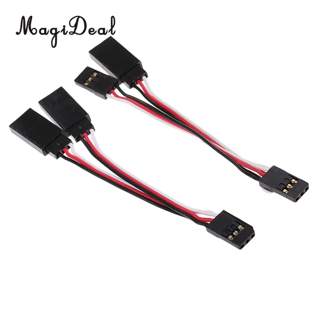 MagiDeal 2Pcs Metal Y-Harness Male Female Plug 2 in 1 Convert Wire Harness for Futaba JR Servo/ESC Remote Control Parts Acce