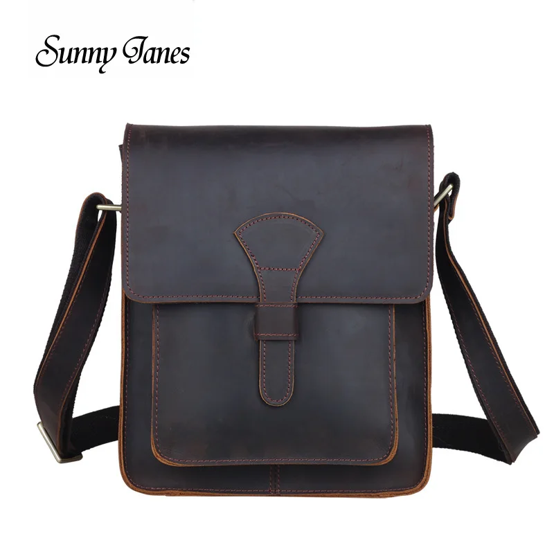 

2017 New Style Men's Genuine Leather Messenger Bag Male Business Handbag High Quality Full Grain Men's Shoulder Bag Crazy Horse