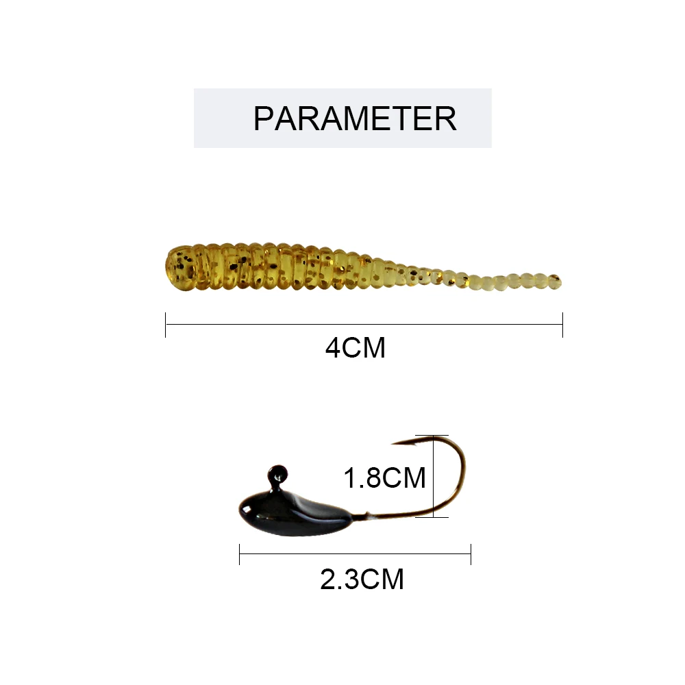 Новая зимняя рыбалка Мягкая приманка в виде червей набор 1,1 г МИКРО ДЖИГ голова крючки льда Набор рыболовных приманок снасти свинцовый крючок Grub червь приманки