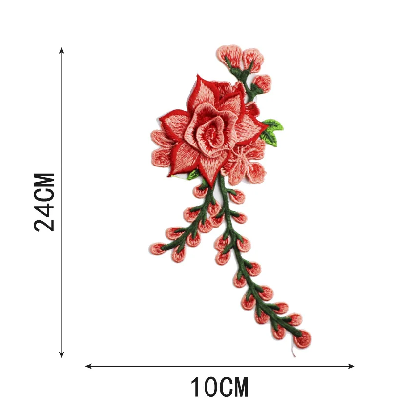 Вышивка кружевная ткань паста национальная джинсовая одежда патч Водорастворимая трехмерная Пара Цветов - Color: 3