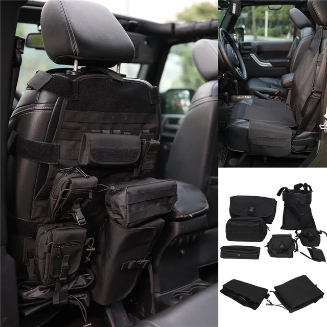 9pcs Front Seat Cover Roll Cage bag Saddlebag For JEEP Wrangler Multi